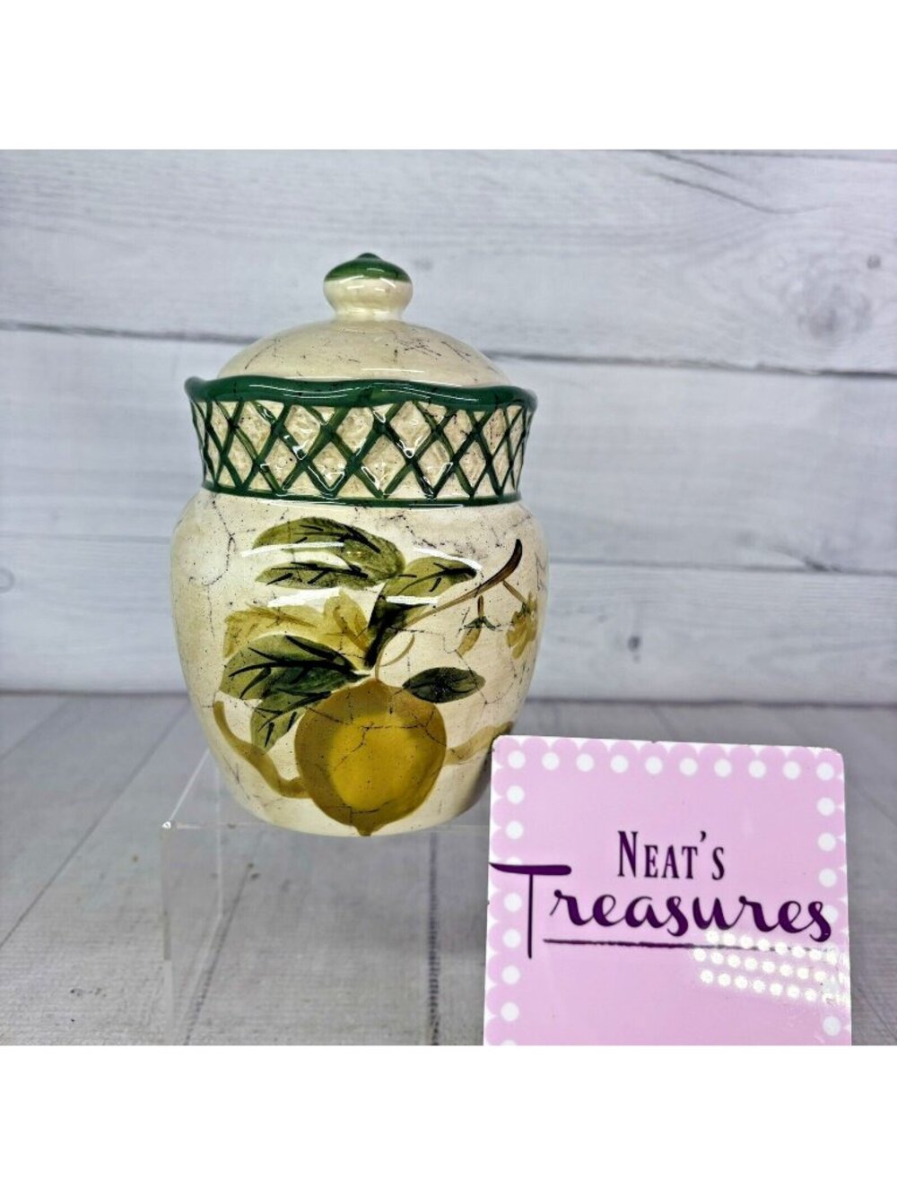 Certified International Raymond Waites CORNICOPIA Lemons Medium Lid Canister Jar